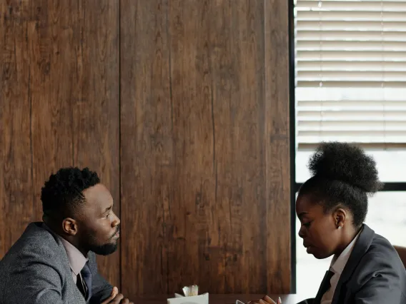 Two People sitting at a Cafe