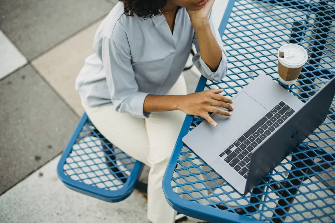 person using a laptop