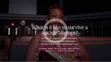 image of a woman with the text what's it like to survive a suicide attempt